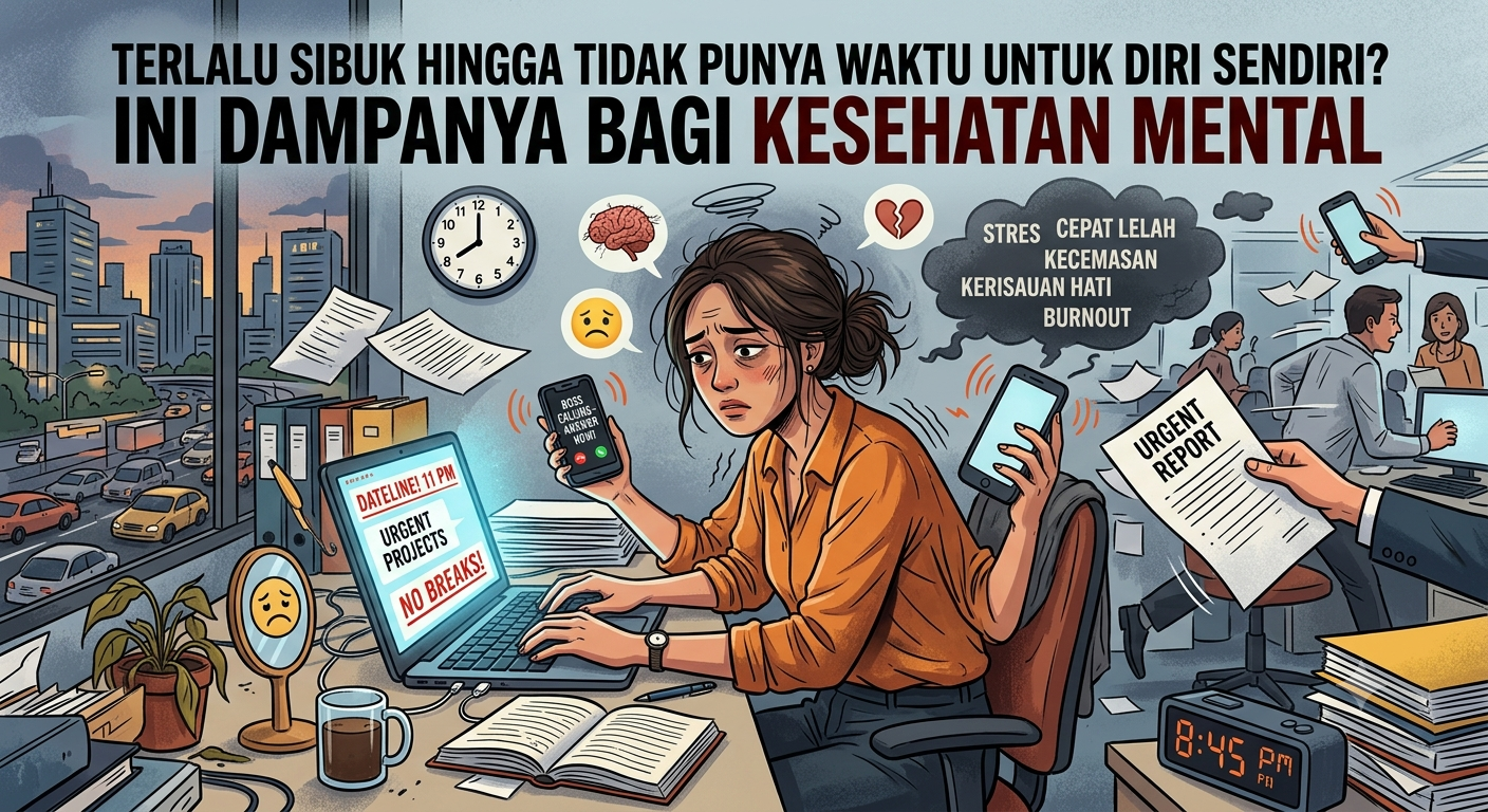 Terlalu Sibuk Hingga Tidak Punya Waktu untuk Diri Sendiri? Ini Dampaknya bagi Kesehatan Mental