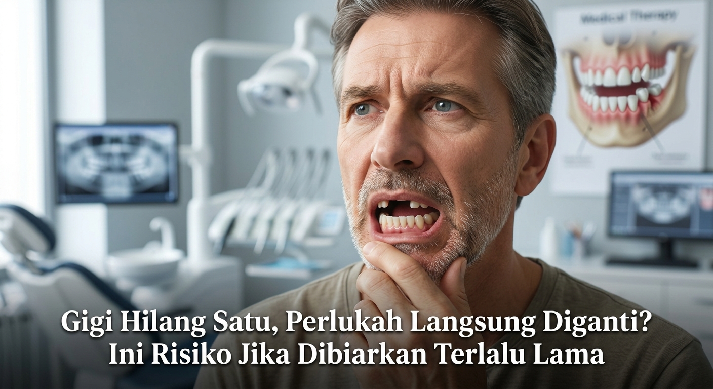 Gigi Hilang Satu, Perlukah Langsung Diganti? Ini Risiko Jika Dibiarkan Terlalu Lama